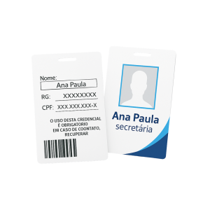 CRACHÁ CORPORATIVO  (FRENTE E VERSO) PVC 5,5×8,5CM    