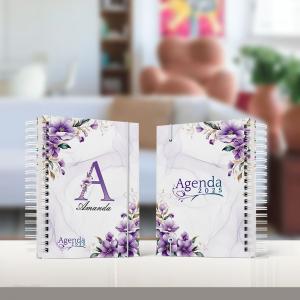 Agenda Floral CAPA DURA + ENCADERNAÇÃO WIRE + MIOLO PERMANENTE + FOLHA DE ROSTO     *FOTO MERAMENTE ILUSTRATIVA*