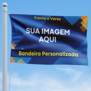 BANDEIRA PERSONALIZADA FRENTE E VERSO Tecido Oxford Retangular Frente e Verso  Com bolso de 5cm 