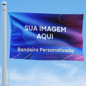 BANDEIRA PERSONALIZADA - FRENTE Tecido Oxford retangular (4x0) Só Frente  Com bolso de 5cm 