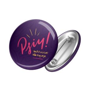 Bottons Personalizados Latão com alfinete 4,5cm de diâmetro Colorido Película plástica Prensado 