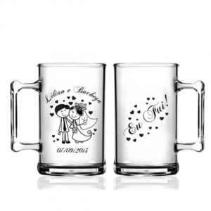 Caneca de Chopp personalizada Acrílico Cristal capacidade - 450ml IMPRESSÃO EM TRANSFER -  PODE SER COLORIDA   