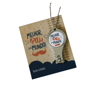 Card cortador de unha com abridor  8x8cm    