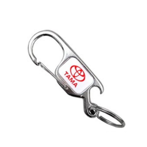 chaveiro metal com abridor Metálico  Adesivo resinado   