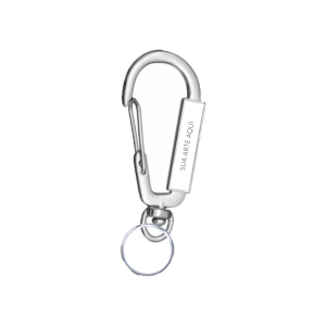 chaveiro mosquetão Metálico 3x0,6cm gravação Adesivo resinado   