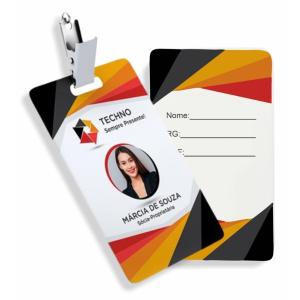 Crachá de Identificação Cartão PVC - CR80 54mm X 86 mm 4x4 (Color Frente e Verso)  Cantos Arredondados 