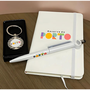 Kit 001 CHAVEIRO + CANETA + MOLESKINE P 9X14CM     