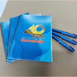 Kit 007 CANETA PERSONALIZADA + CADERNO A5     