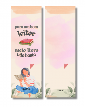 Marcador de Página Couché 300g 4.8cm x 17,75cm 4x0 (Frente Colorido x Verso em Branco) Laminação Fosca Frente e Verso Corte Reto 