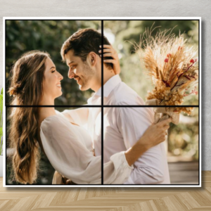Mosaico 4 Azulejos Personalizado Foto (30x30) Cerâmica 30x30cm    -Suporte branco ou preto(7cmX2cm)