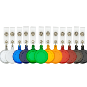 porta crachá retrátil  4,3x3,1cm    Extensor em Nylon após puxar é recolhido automaticamente