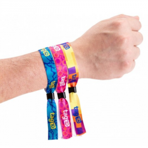 Pulseira Identificação Festa Cetim 300mmx20mm IMPRESSÃO 1 COR   