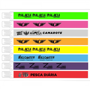 Pulseira Identificação Festa   IMPRESSÃO 1 COR   