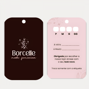 TAGS BORDAS ARREDONDADAS Couché 300g 5cm x 9cm 4x4 (FRENTE E VERSO) Verniz UV Total + Furo  