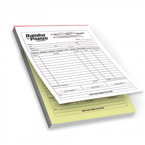 TALÃO PERSONALIZADO AUTOCOPIATIVO Papel offset 56g AUTOCOPIATIVO 20x30cm Monocromático   Numerado