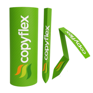 Totem Eliptico Dobrável MÉDIO Duplex Alta Rigidez 350g 120x170cm Arte (60X170cm fechado) 4x0  Corte e Vinco + Colagem 